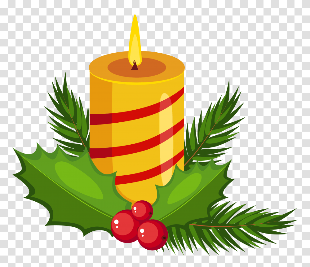 Holley Clipart Background Christmas Candle Clip Art, Bomb, Weapon, Weaponry, Birthday Cake Transparent Png