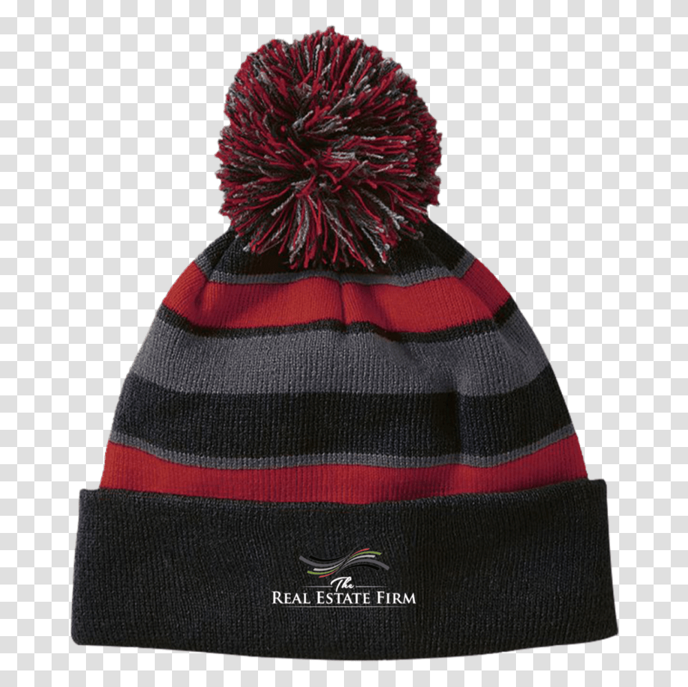 Holloway Striped Beanie With Pom Tref Swag, Apparel, Cap, Hat Transparent Png