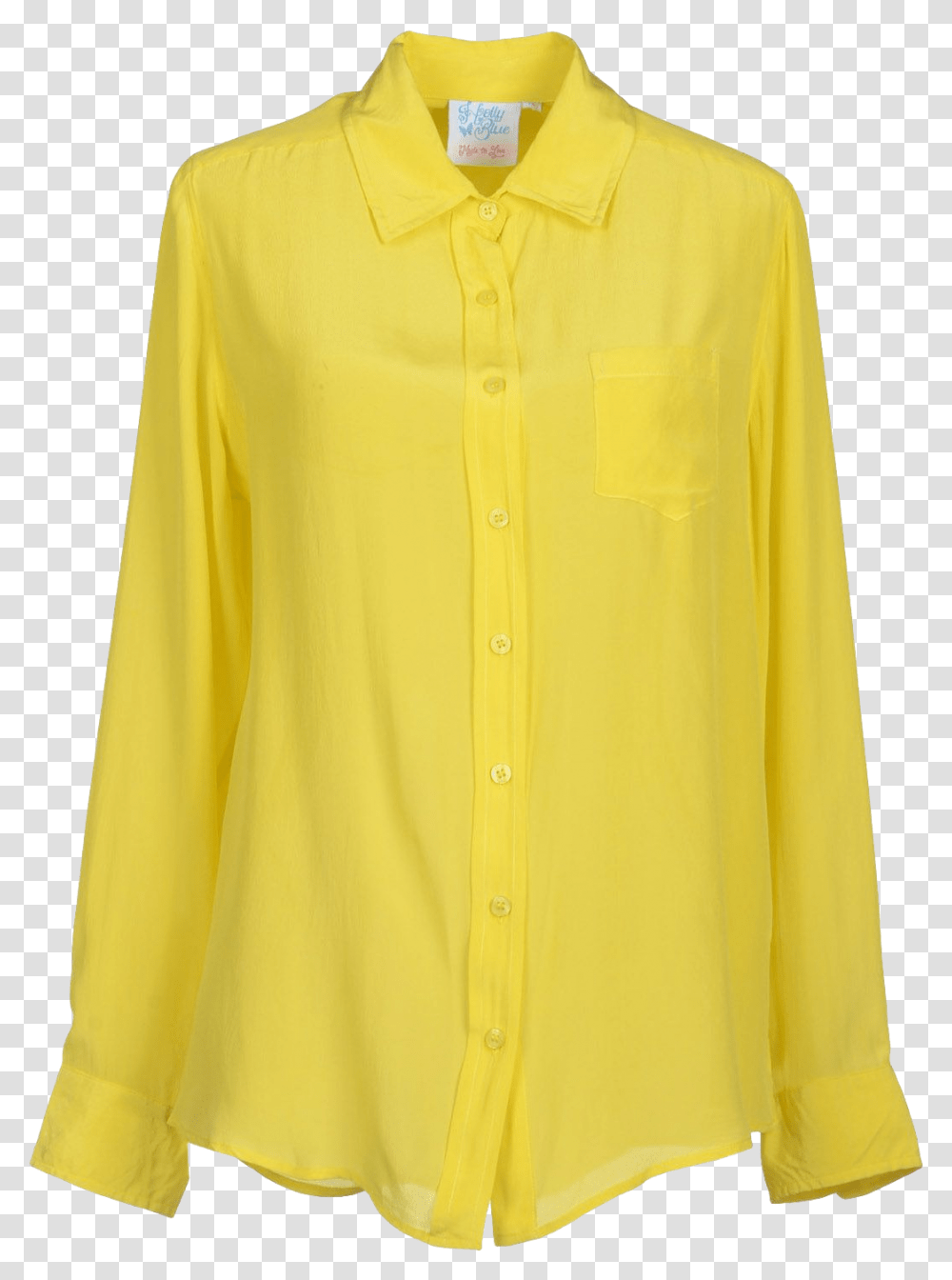 Holly Blue Yellow Silk Shirt Blouse, Apparel, Sleeve, Long Sleeve Transparent Png