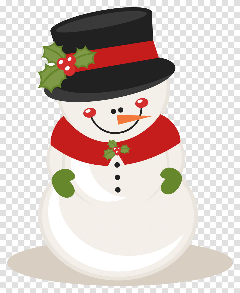 Holly Clipart Svg Cute Christmas Snowman Clip Art, Nature, Outdoors, Winter, Wedding Cake Transparent Png