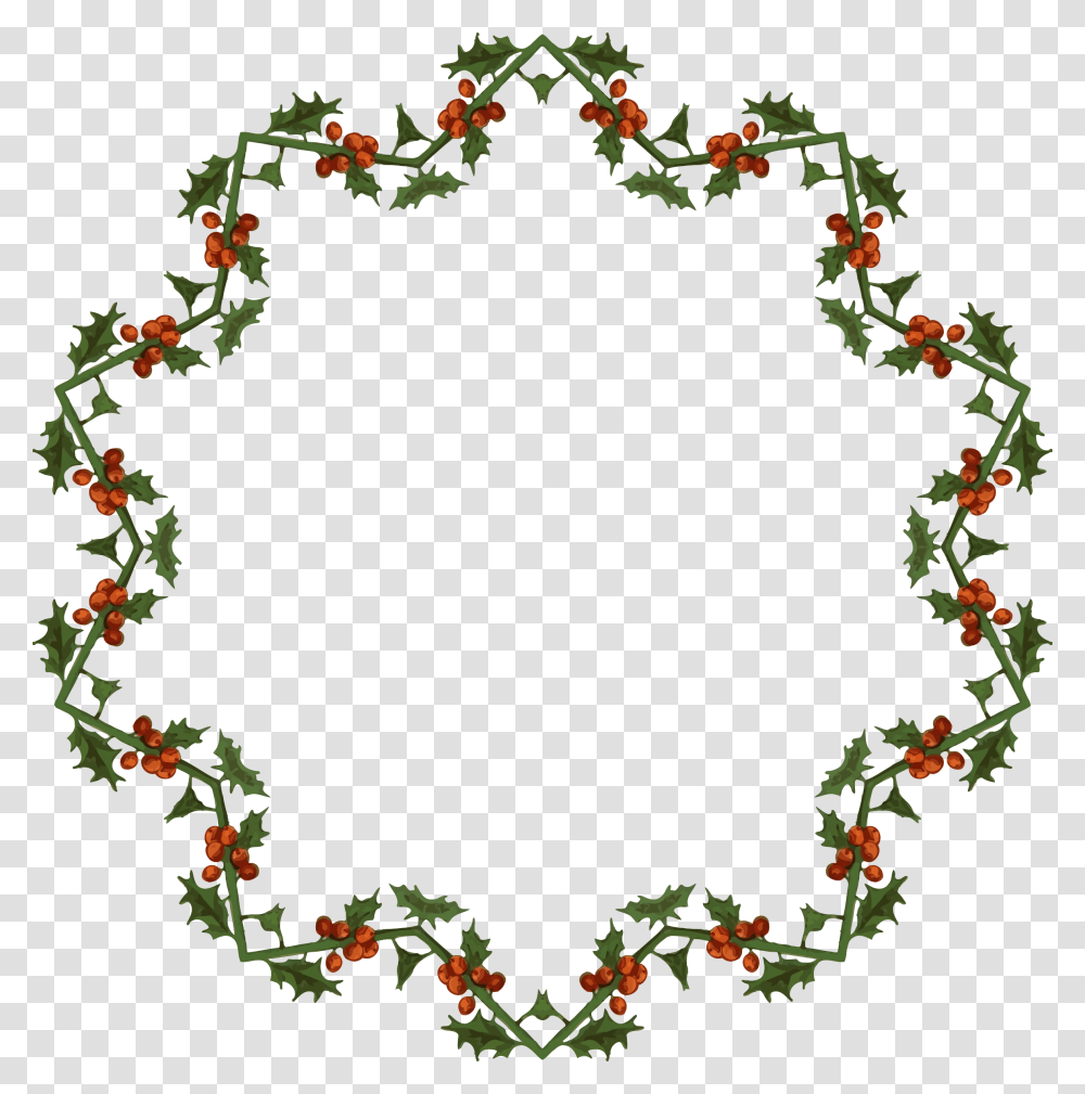Holly Frame 5 Clip Arts Circle Christmas Border, Wreath, Green, Heart Transparent Png