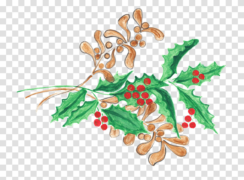 Holly Mistletoe Christmas Holly, Plant, Leaf, Flower, Tree Transparent Png