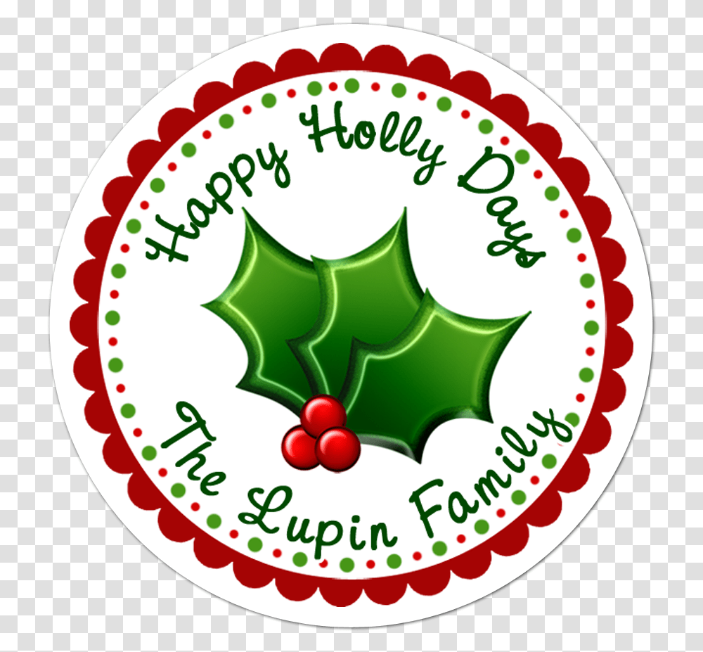 Holly Personalized Christmas Gift Sticker Hello Kitty Mothers Day, Plant, Label, Text, Leaf Transparent Png