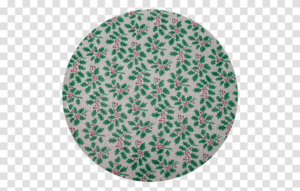 Holly Silver Cake Card Circle, Rug, Pattern, Lace Transparent Png