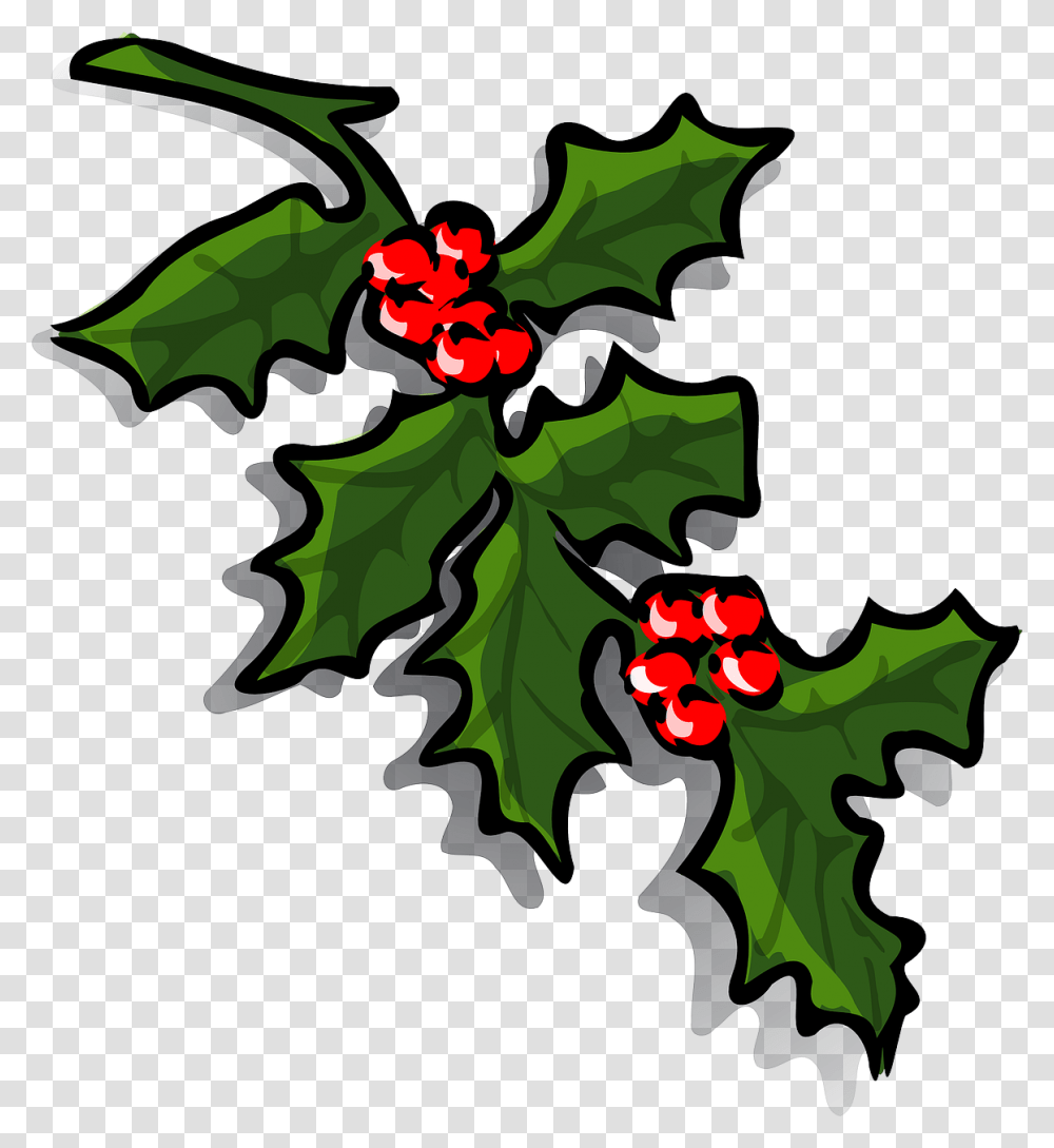 Holly Sprigs Clip Art, Leaf, Plant, Tree, Seed Transparent Png