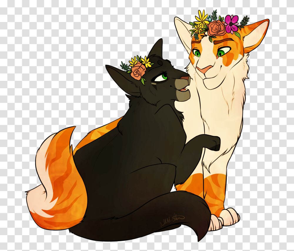 Hollyleaf And Fallen Leaves By Purespiritflower Warrior Cats Hollyleaf X Fallen Leaves, Pet, Mammal, Animal, Black Cat Transparent Png