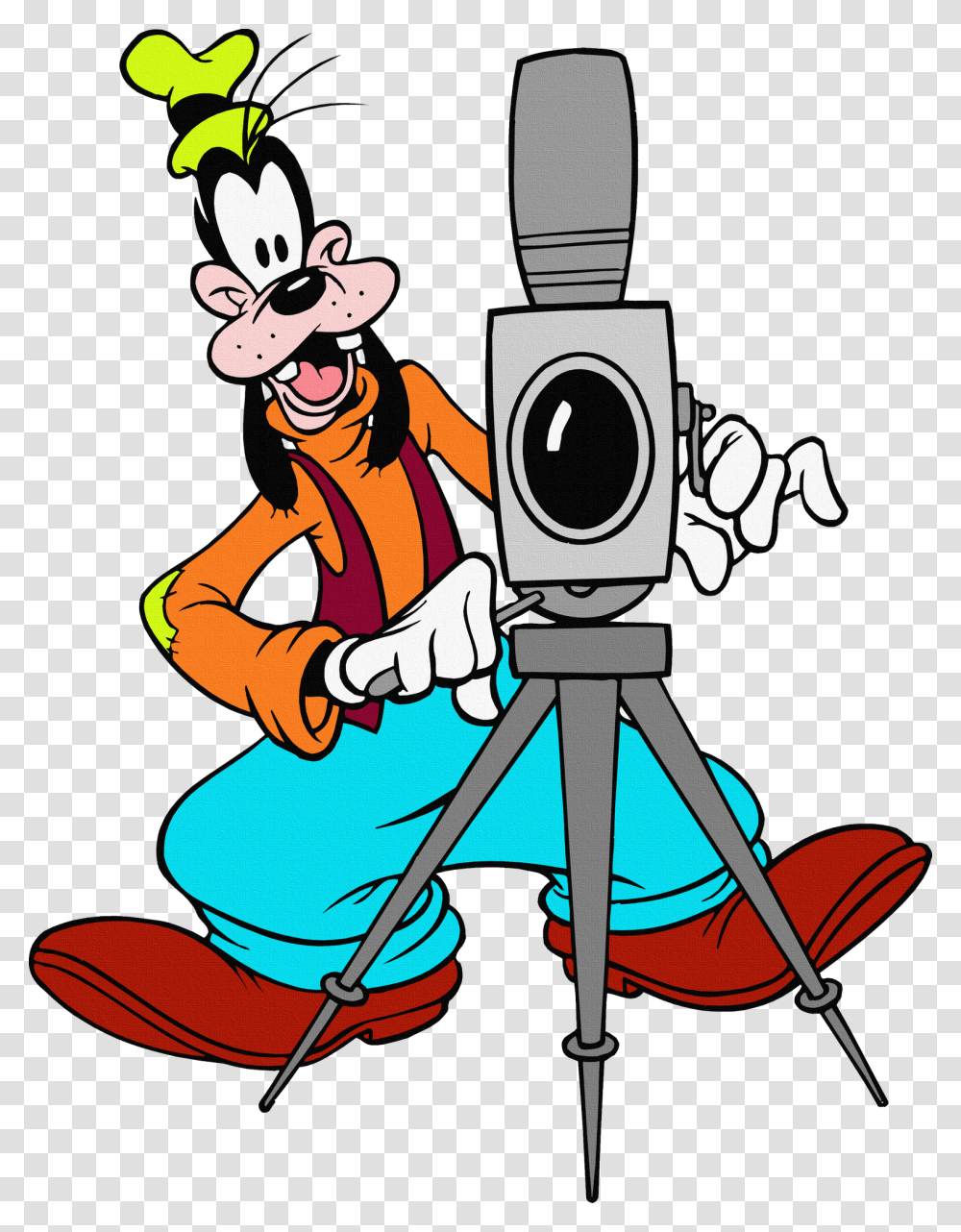 Hollywood Clipart Lights Camera Action Goofy With Camera, Tripod, Drawing Transparent Png