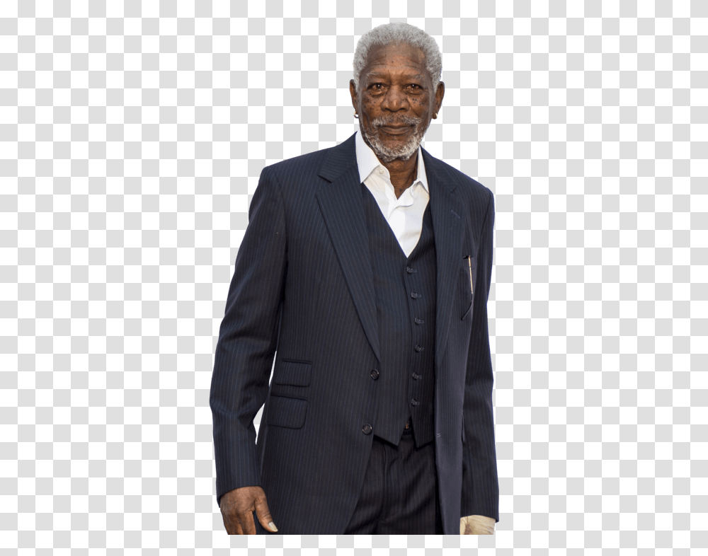Hollywood Morgan Freeman Ap, Suit, Overcoat, Apparel Transparent Png