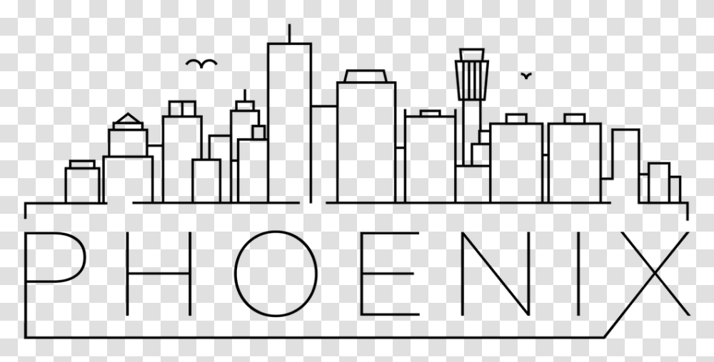 Hollywood Skyline Line Drawing, Gray, World Of Warcraft Transparent Png