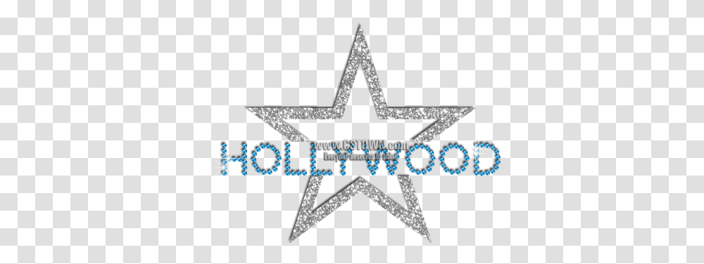 Hollywood Star Iron On Rhinestone Glitter Transfer Cstown Emblem, Symbol, Star Symbol, Cross, Logo Transparent Png