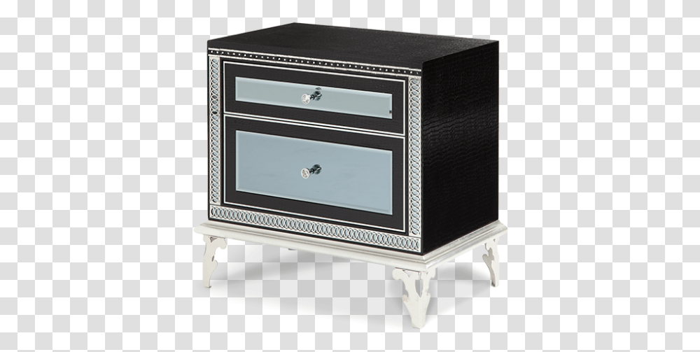 Hollywood Swank Starry Night Nightstand By Aico Nightstand, Furniture, Drawer, Mailbox, Letterbox Transparent Png