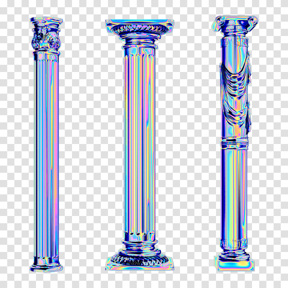 Holo Column Greek Roman Holo Holographic Vaporwave Aest, Architecture, Building, Pillar, Sink Faucet Transparent Png