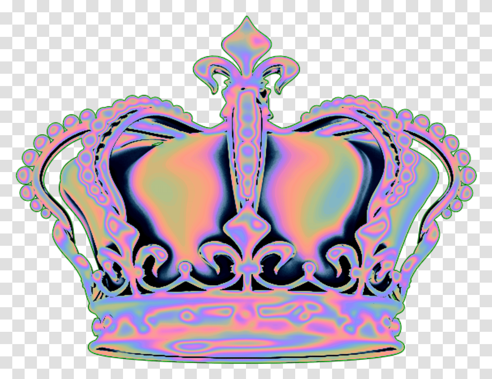 Holo Holographic Aesthetic Tumblr Vaporwave Crown, Accessories, Accessory, Jewelry, Birthday Cake Transparent Png