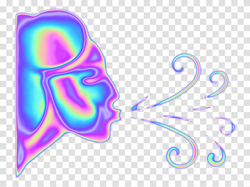 Holo Holographic Blowing Emoji Smoke Picsart Art For Text Download, Graphics, Pattern, Floral Design, Scissors Transparent Png