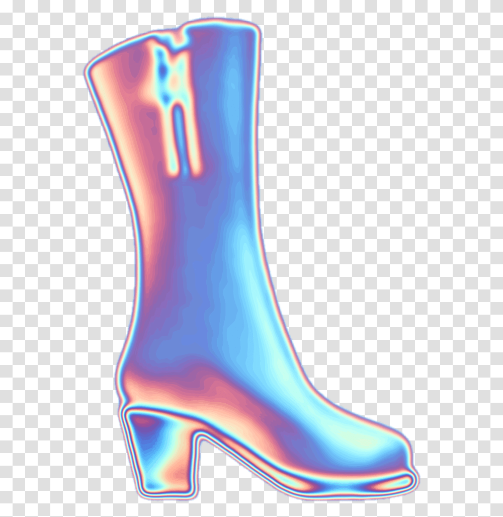 Holo Holographic Emoji Aesthetic Boot Freetoedit Rain Boot, Apparel, Torso, X-Ray Transparent Png