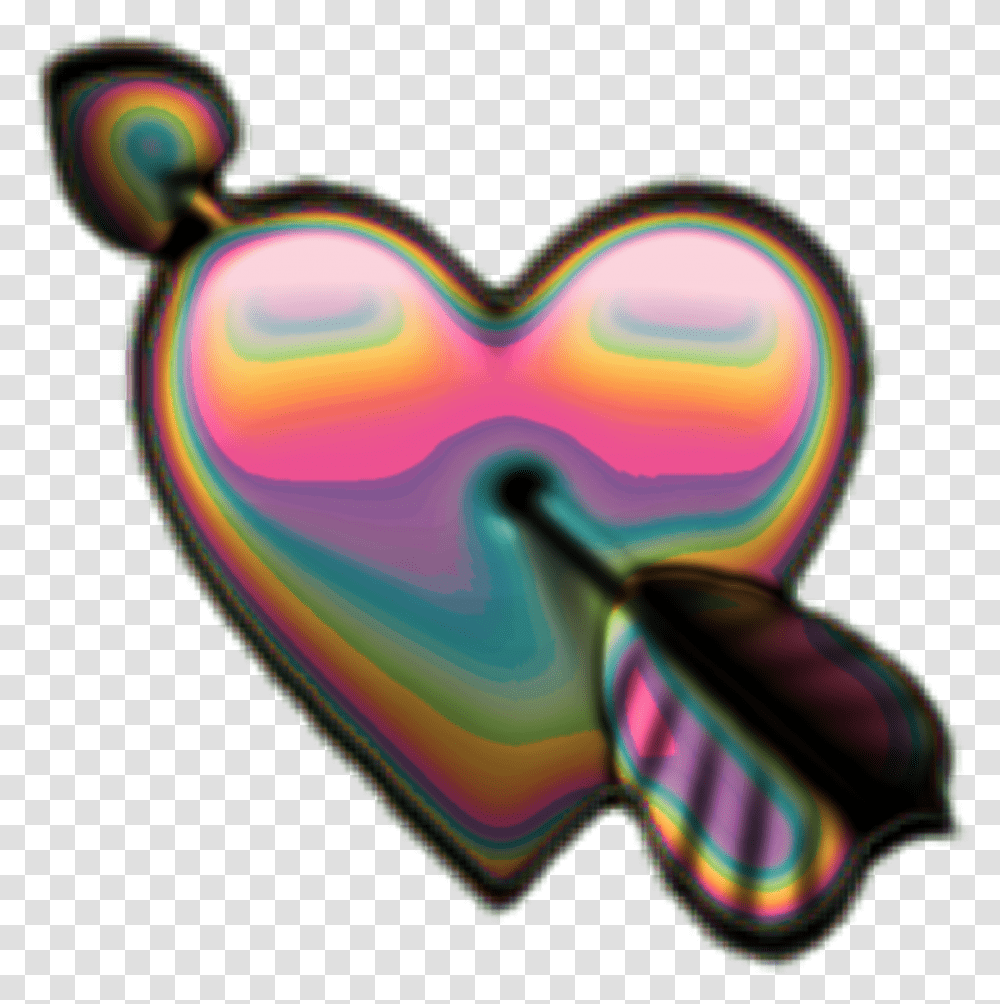 Holo Holographic Heart Hearts Arrow Emoji Iridescent Holographic Heart, Toy Transparent Png