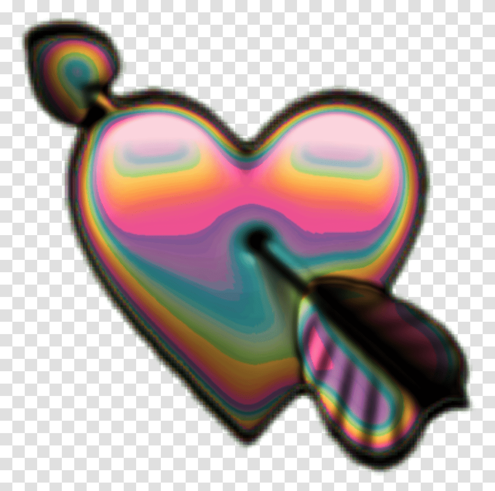 Holo Holographic Heart Hearts Arrow Heart With A Arrow Emoji, Toy Transparent Png