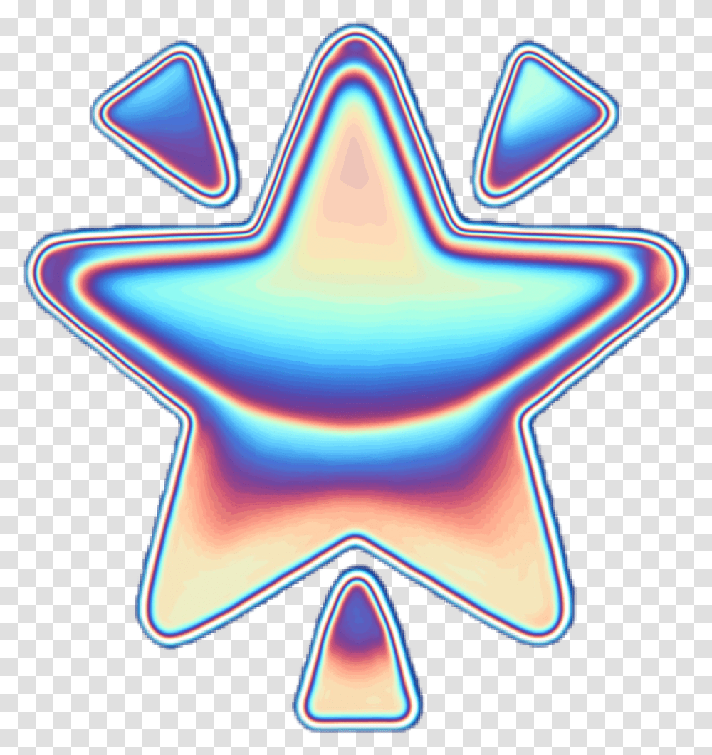 Holo Holographic Iridescent Empress Iridescence, Neon, Light, Star Symbol, Lighting Transparent Png