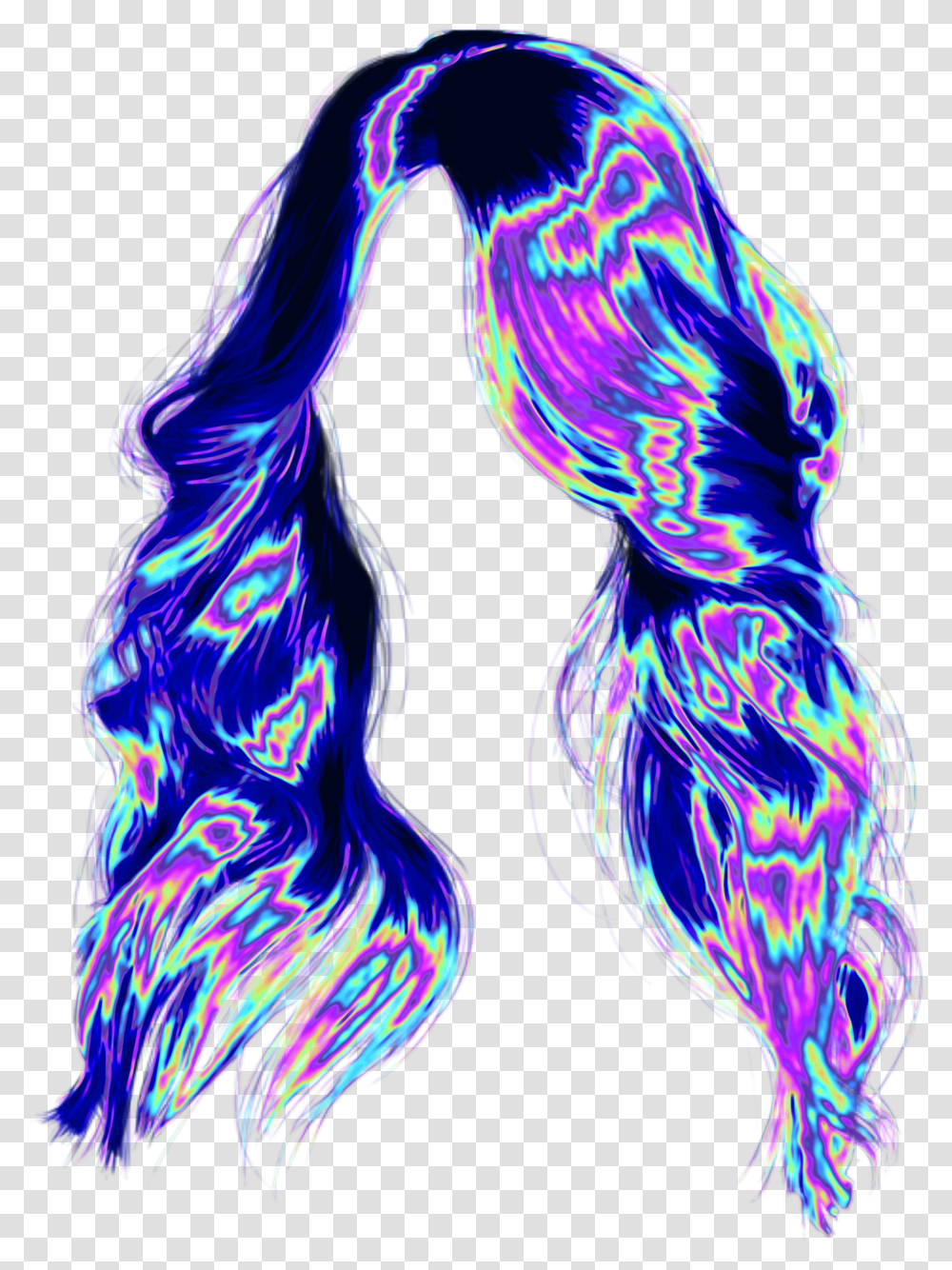 Holo Holographic Vaporwave Aesthetic Tumblr Lace Wig Transparent Png