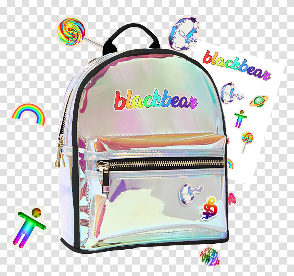 Holographic Backpack And Sticker BundleClass Lazyload Bag, Accessories, Accessory, Handbag, Purse Transparent Png