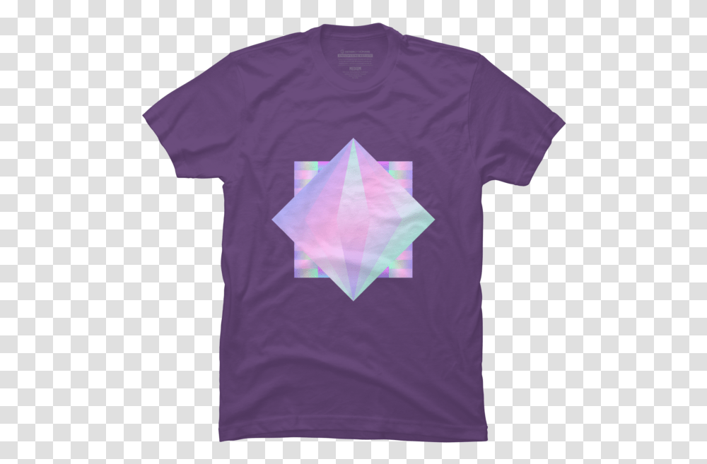 Holographic Disco Diamond Triangle, Apparel, T-Shirt, Dye Transparent Png