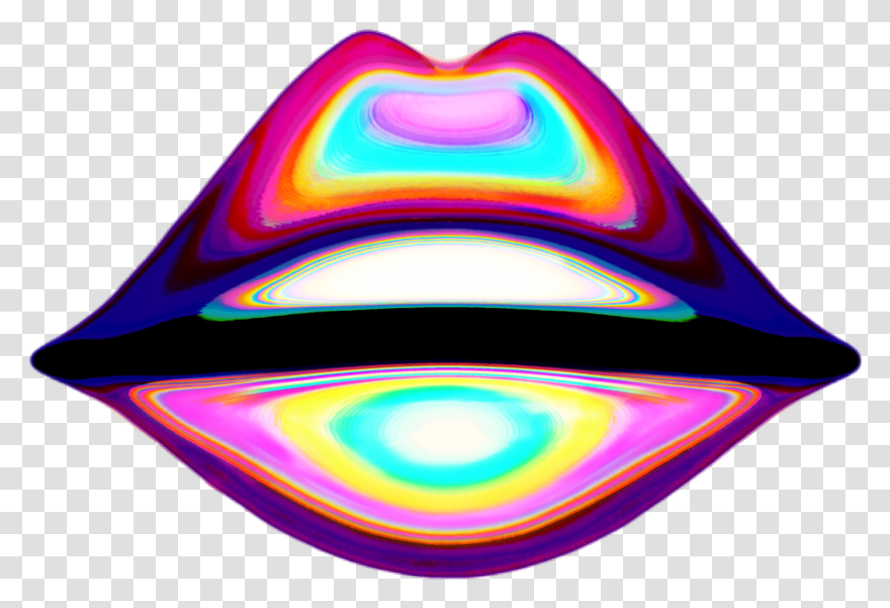 Holographic Emoji Lips Rainbow Holo Holosexual, Light, Neon Transparent Png