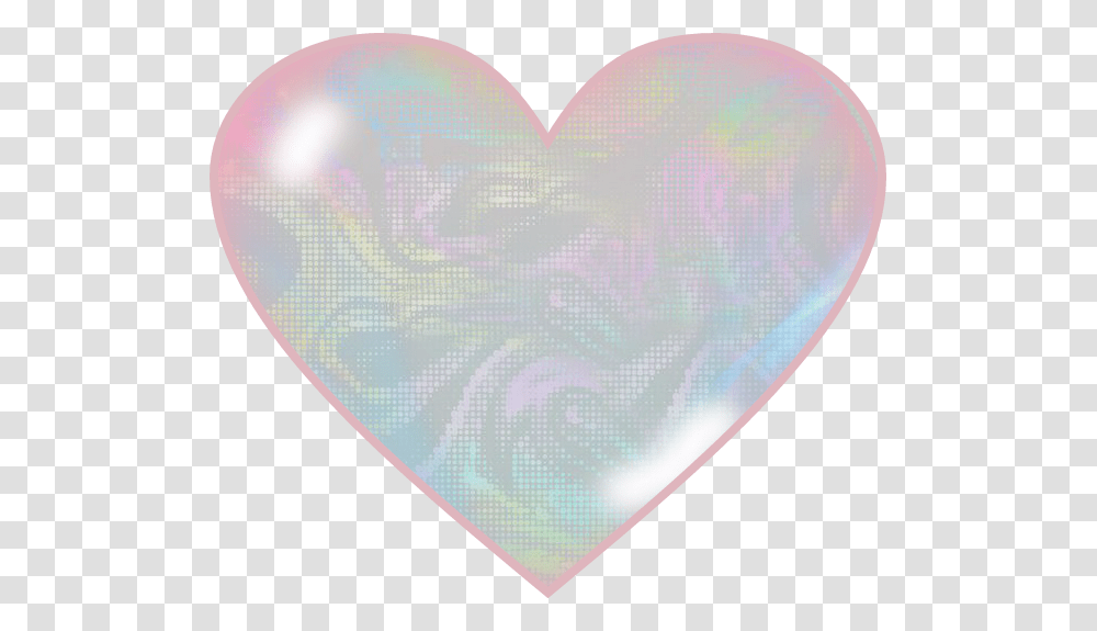 Holographic Heart Pink Glass Pearl Irridescent Heart, Rug, Balloon, Pillow, Cushion Transparent Png