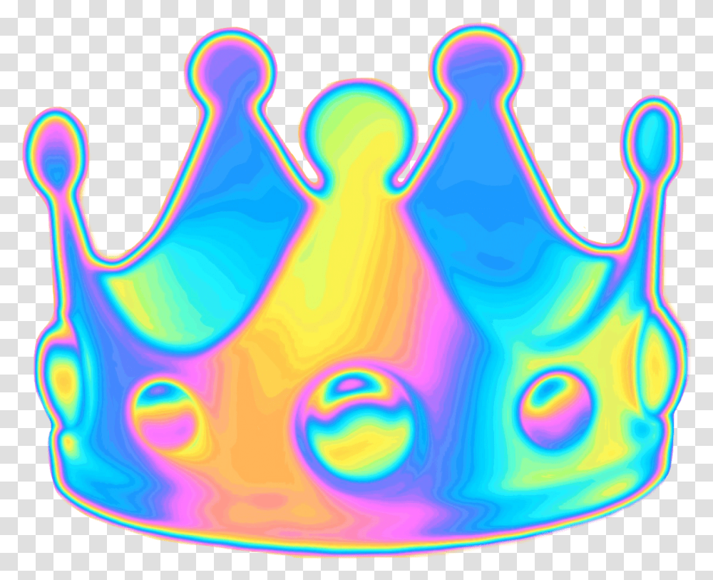 Holographic Holo Crown Emoji Queen Random Funny Crown Emoji Background, Bowling Transparent Png