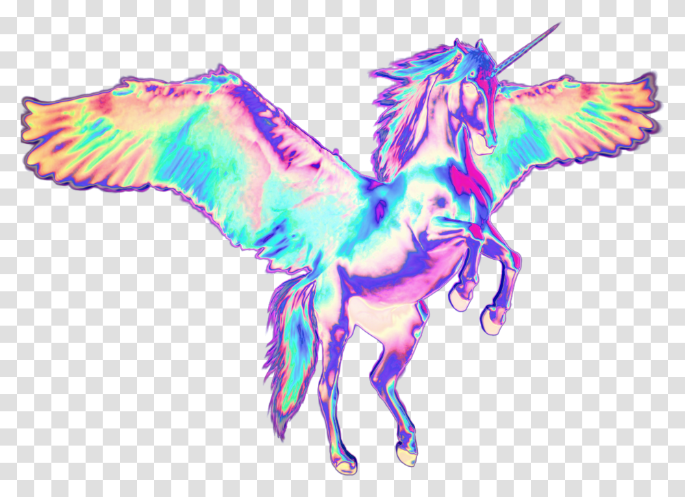 Holographic Holo Unicorn Flyinghorse Holodaze Unicorn, Dragon, Mammal, Animal, Art Transparent Png