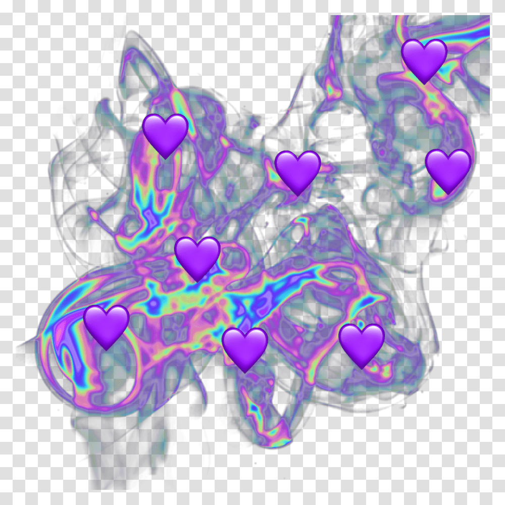 Holographic Hologram Purple Emoji Illustration, Light, Neon, Pattern Transparent Png
