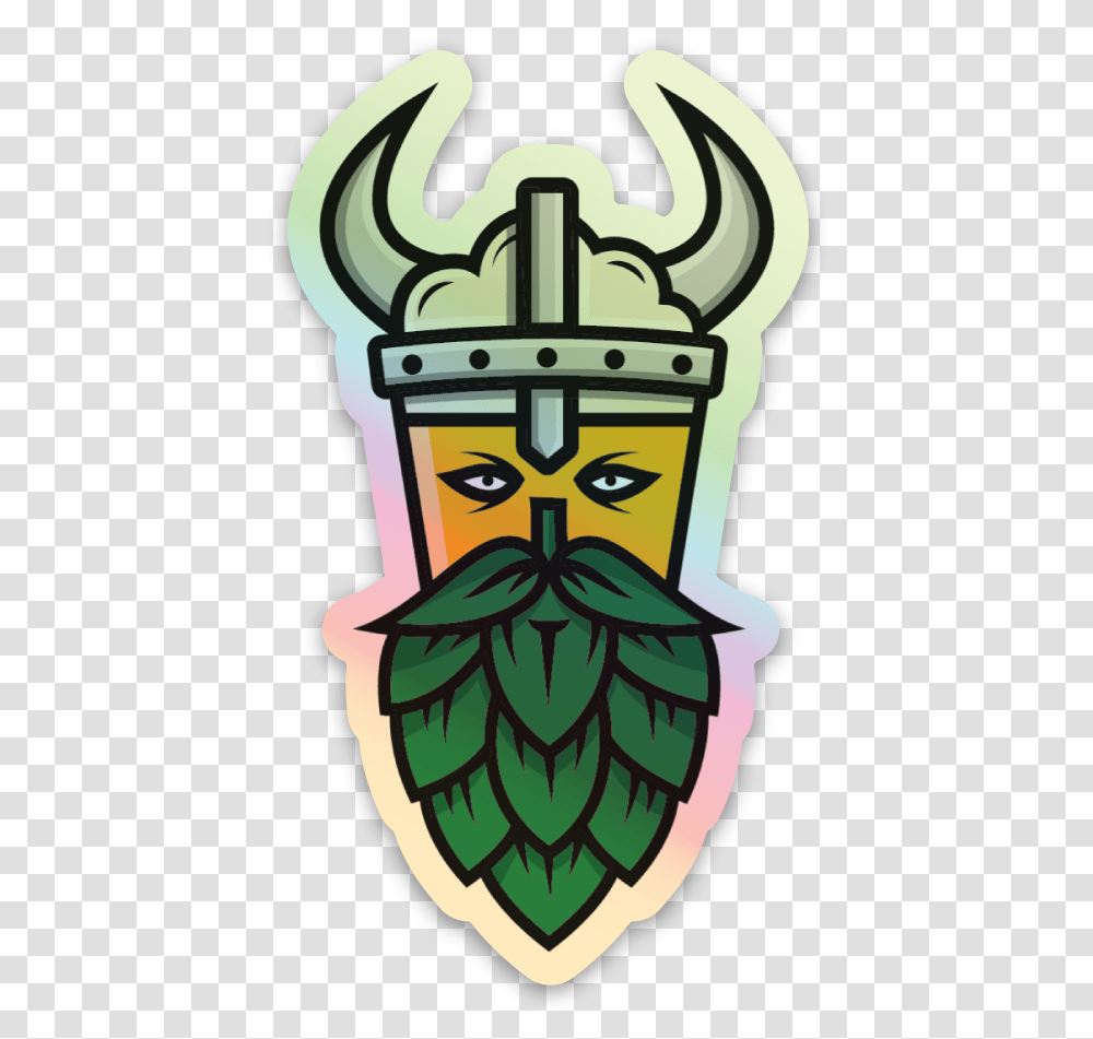 Holographic Icon Sticker Beer Viking Clip Art, Face, Nutcracker, Head, Architecture Transparent Png