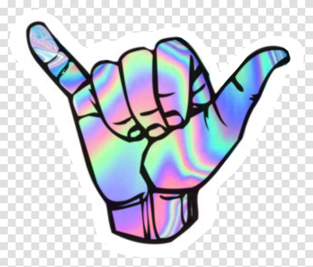 Holographic Shaka Hand, Fist Transparent Png