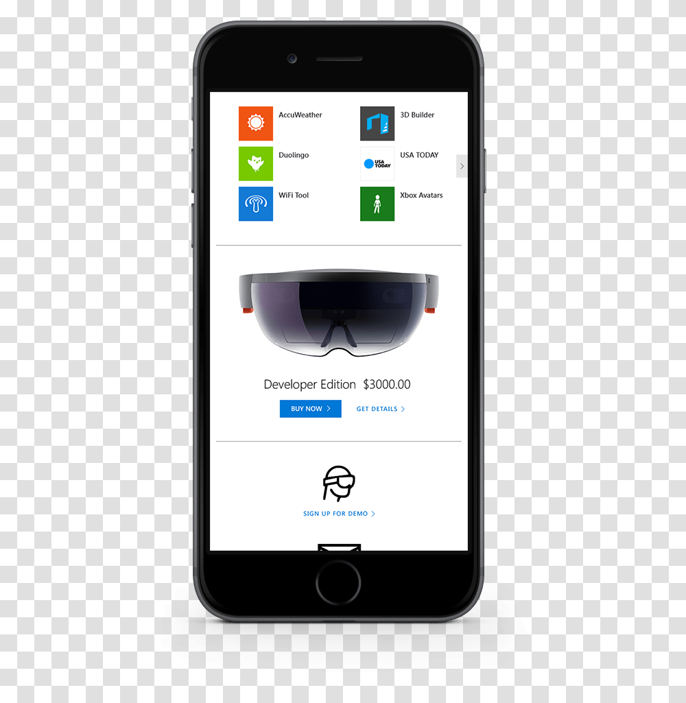 Hololens Mobile Layout Iphone, Electronics, Mobile Phone, Cell Phone, Sunglasses Transparent Png