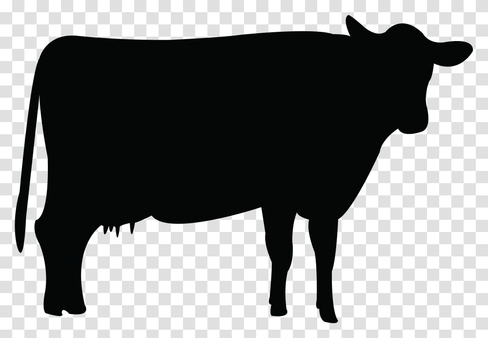 Holstein Friesian Cattle Livestock Clip Art, Silhouette, Mammal, Animal, Pig Transparent Png