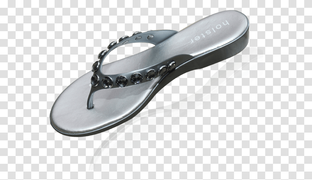 Holster Women Sandal Slippers Crystal Silver Flat Soled Flip Flops, Apparel, Footwear, Flip-Flop Transparent Png