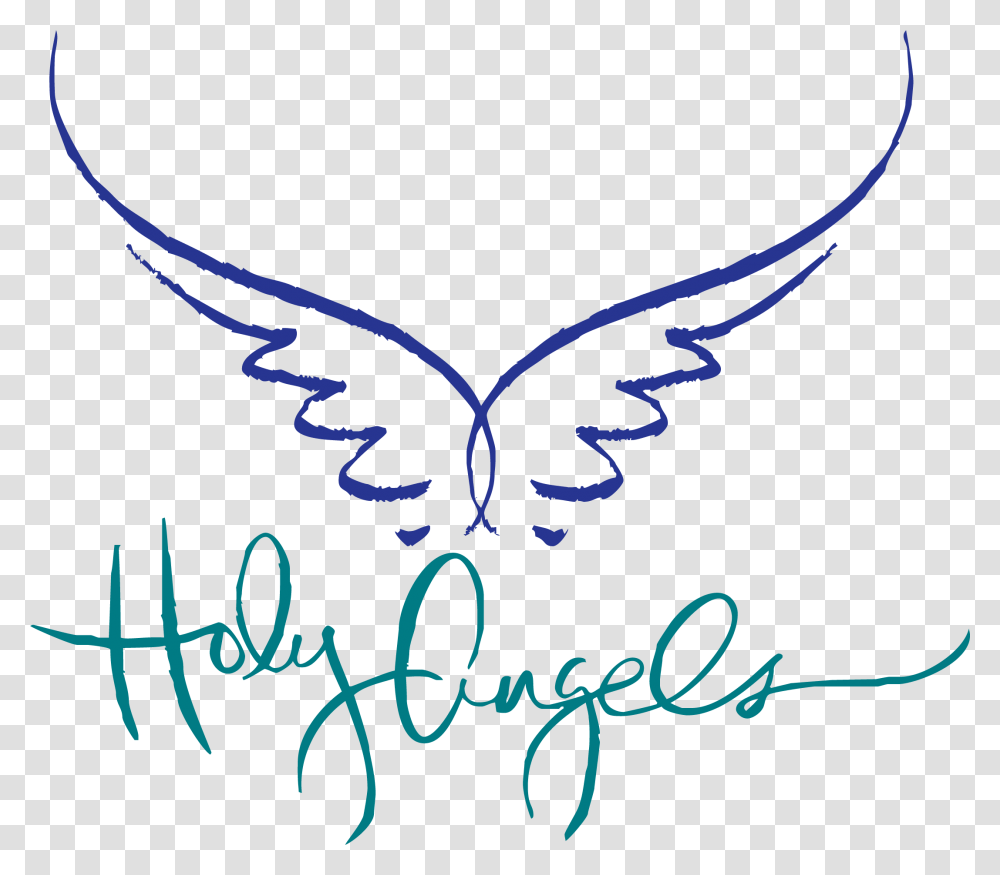 Holy Angels Shreveport Logo, Handwriting, Bird Transparent Png