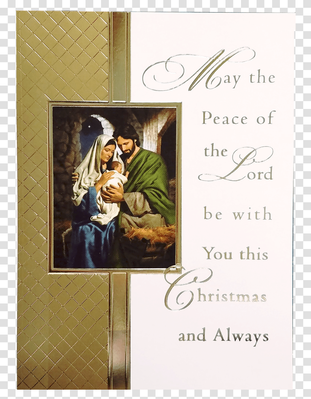 Holy Family Embossed Mass Card Christmas Box Of 25 Picture Frame, Person, Human Transparent Png