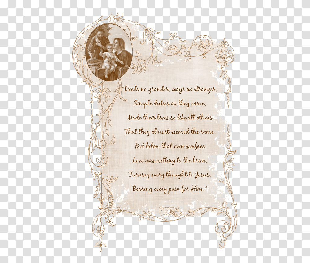 Holy Family Quote, Page, Handwriting, Letter Transparent Png