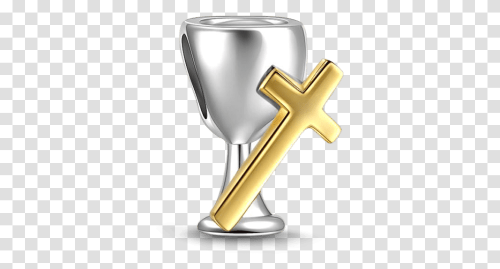 Holy Grail Charm 14k Gold Plated Silver Gifts Cross, Trophy, Sink Faucet, Hammer, Tool Transparent Png