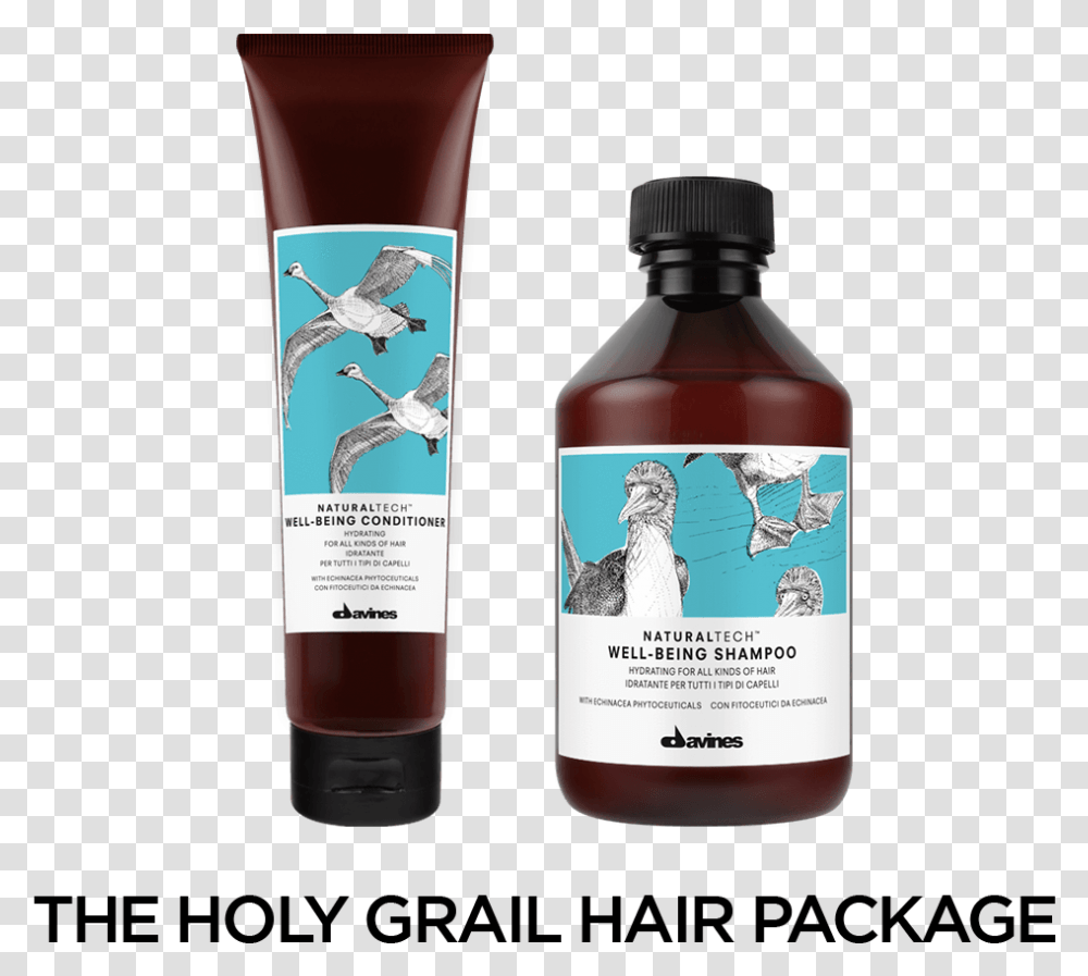 Holy Grail Hair Package Davines Well Being Shampoo, Bottle, Bird, Animal, Cosmetics Transparent Png