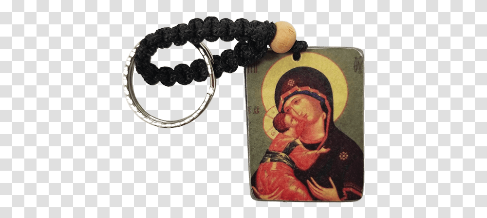 Holy Land Icon Keychain Mother Mary 3, Person, Human, Text, Wax Seal Transparent Png