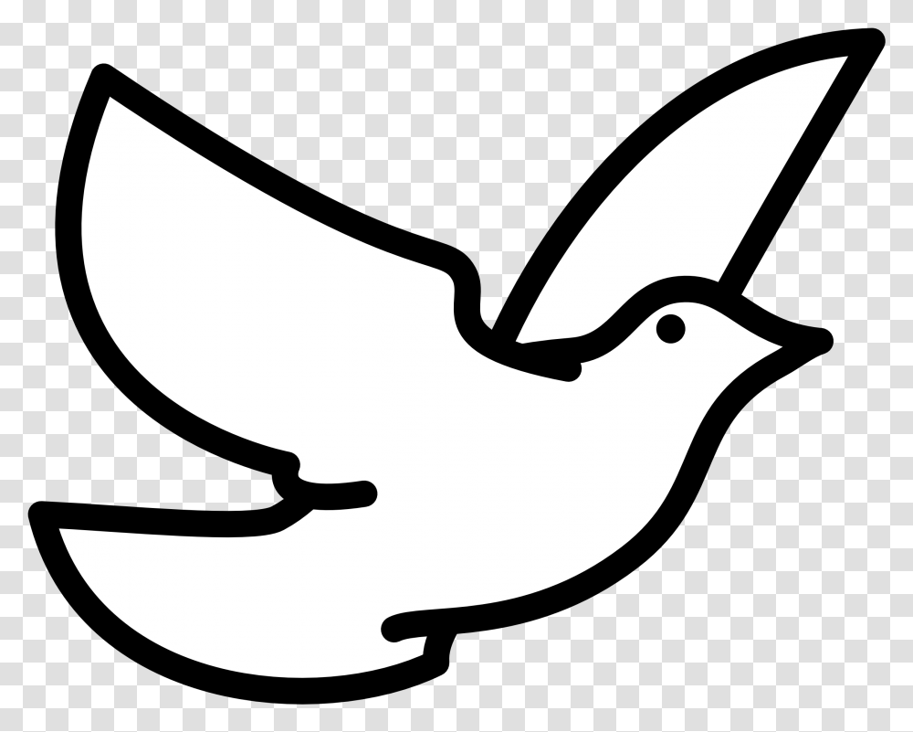 Holy Spirit Dove Clipart Black And White Flying Line Flying Bird Easy Drawing, Axe, Tool, Animal, Stencil Transparent Png