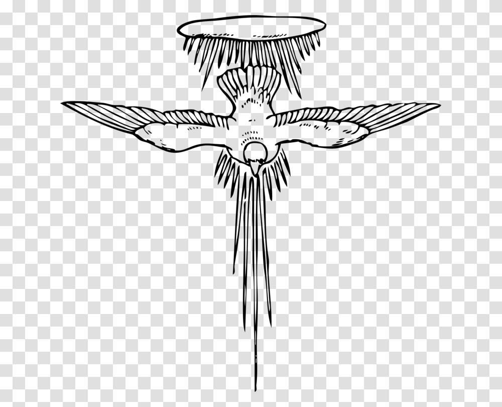 Holy Spirit Drawing Doves As Symbols Line Art, Gray, World Of Warcraft Transparent Png