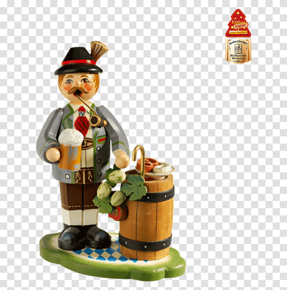 Holzknoddl Bavarian With Beer Barrel Incense Smoker Ruchermnnchen Krankenschwester, Nutcracker, Toy, Figurine, Weapon Transparent Png