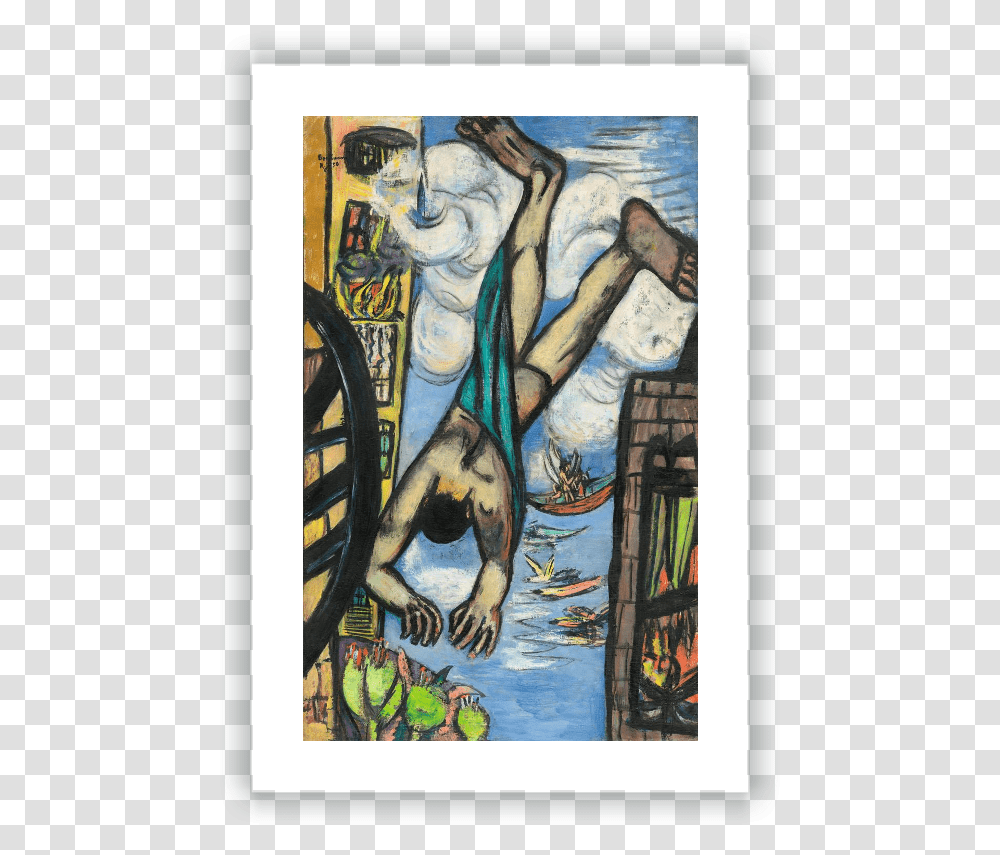 Hombre Cayendotitle Hombre Cayendo Max Beckmann Exile Figures, Stained Glass, Painting, Modern Art Transparent Png
