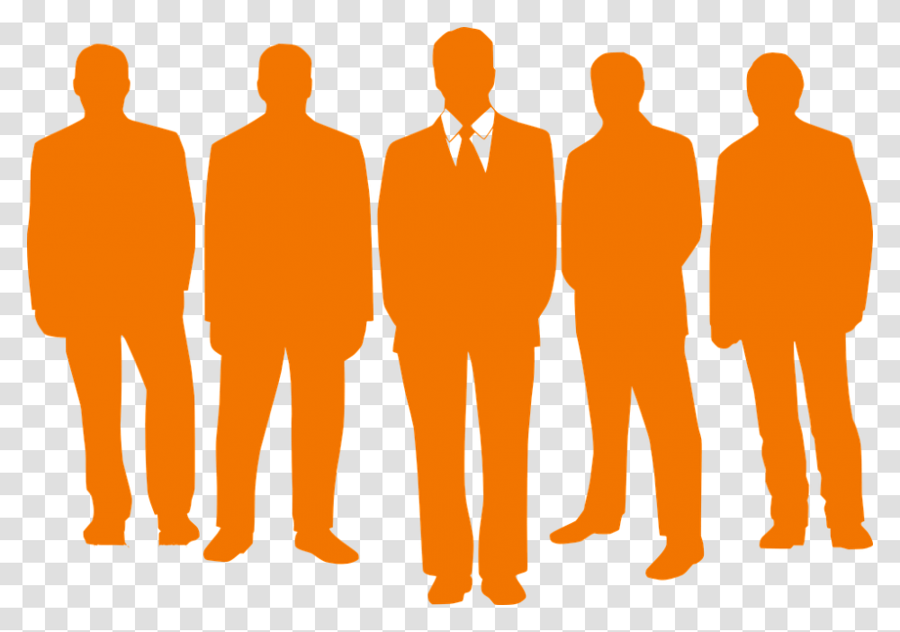 Hombres Grupo Lder Empresarios Siluetas Corbata Group Of People, Person, Hand, Suit, Overcoat Transparent Png