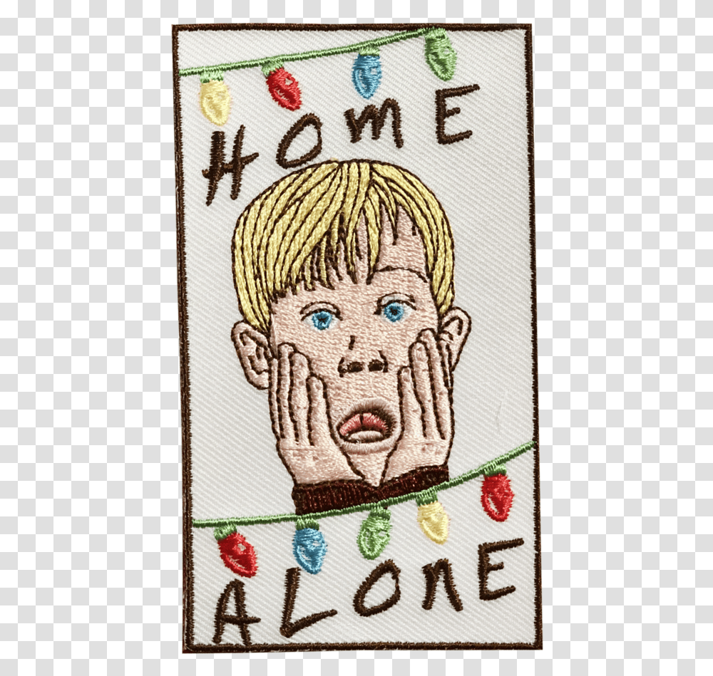Home Alone Patch Cartoon, Embroidery, Pattern, Rug, Stitch Transparent Png