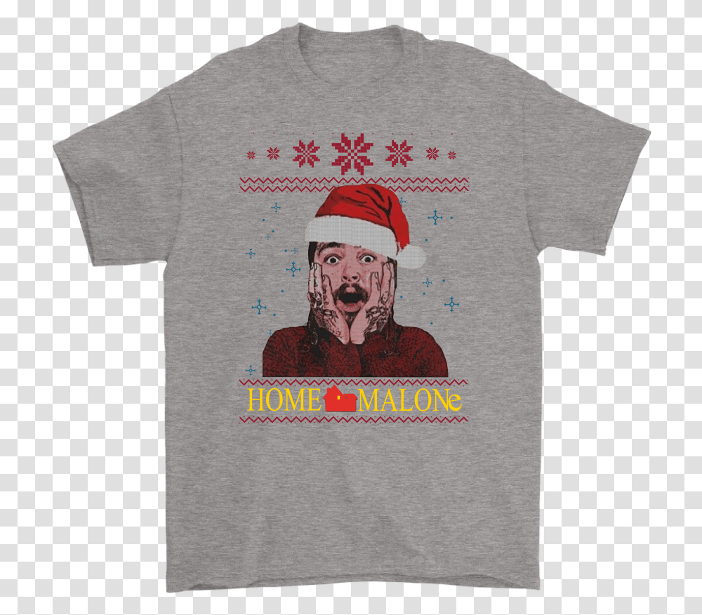 Home Alone Post Malone Christmas Shirts T Shirt Friends Family Guy, Clothing, Apparel, Person, Human Transparent Png