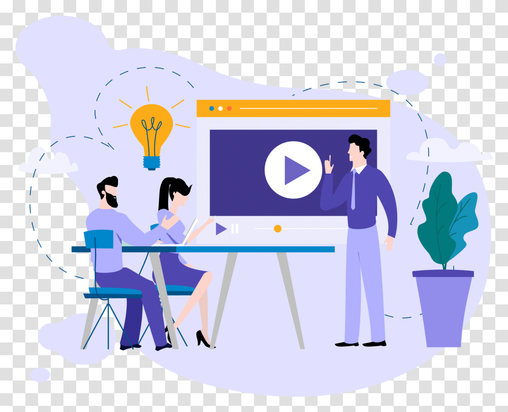 Home Animated Explainer Video Production Animation Video Making Vector, Person, Furniture, Table, Crowd Transparent Png