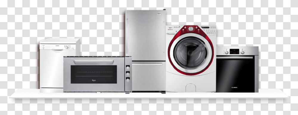 Home Appliances Banner, Oven, Microwave, Washer, Dryer Transparent Png